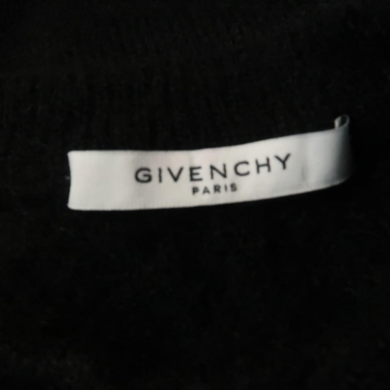 GIVENCHY Size S Black Snake print Mohair Blend Ribbed Collar Sweater at ...