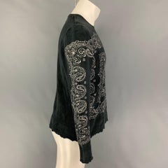 GIVENCHY Talla S Negro Blanco Paisley Jersey de seda desgastado