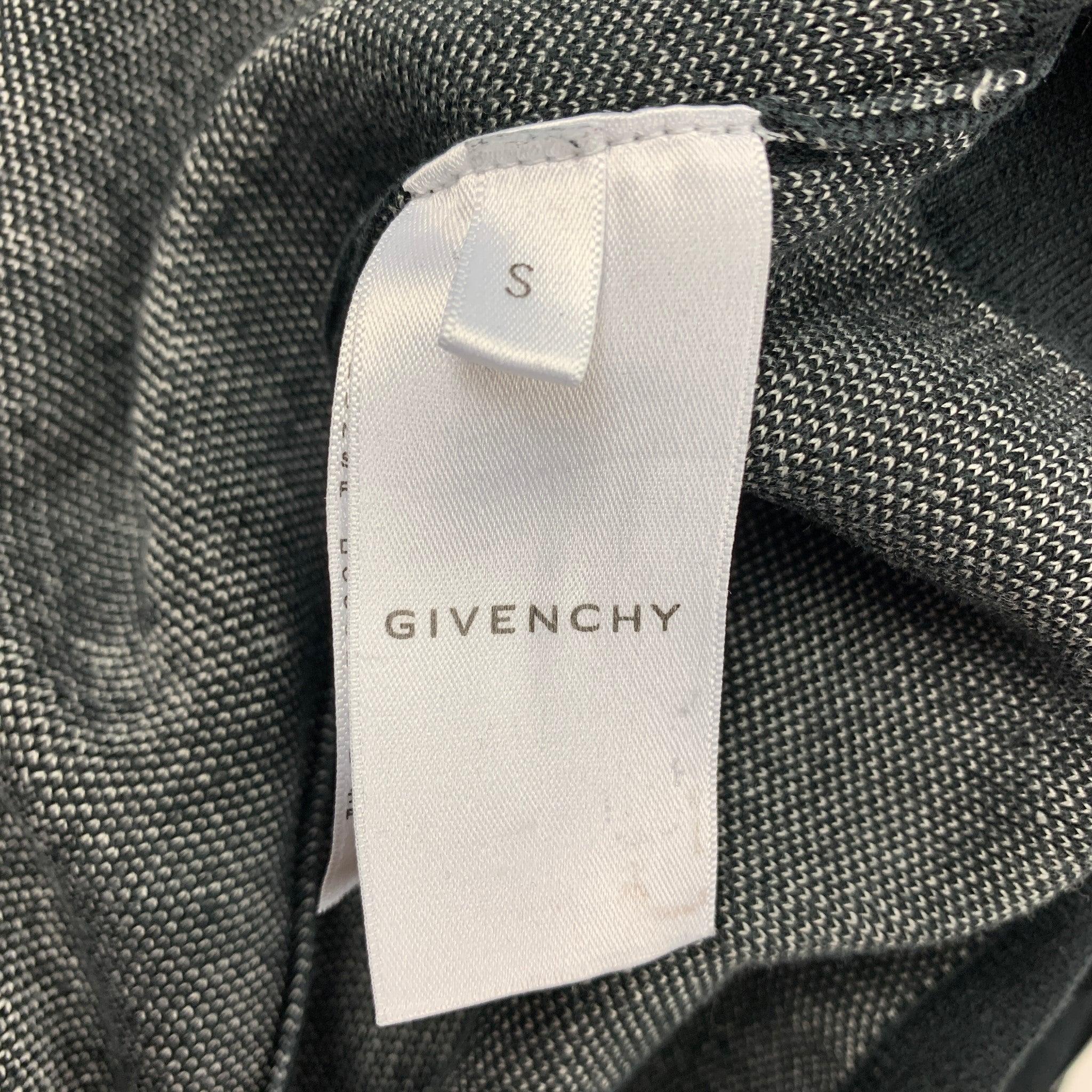 Men's GIVENCHY Size S Black White Paisley Silk Distressed Pullover For Sale