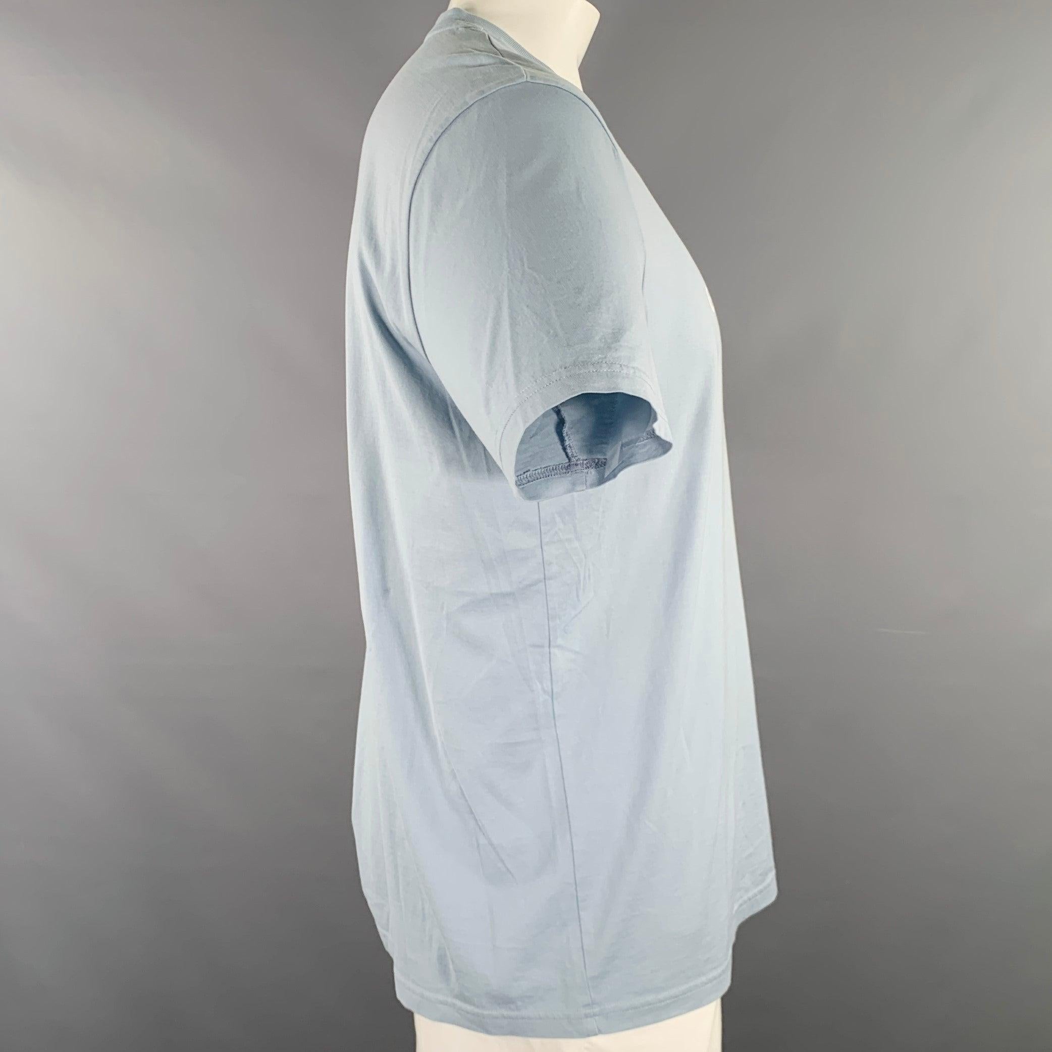 Gray GIVENCHY Size XL Blue Cotton Logo Crew Neck T-shirt