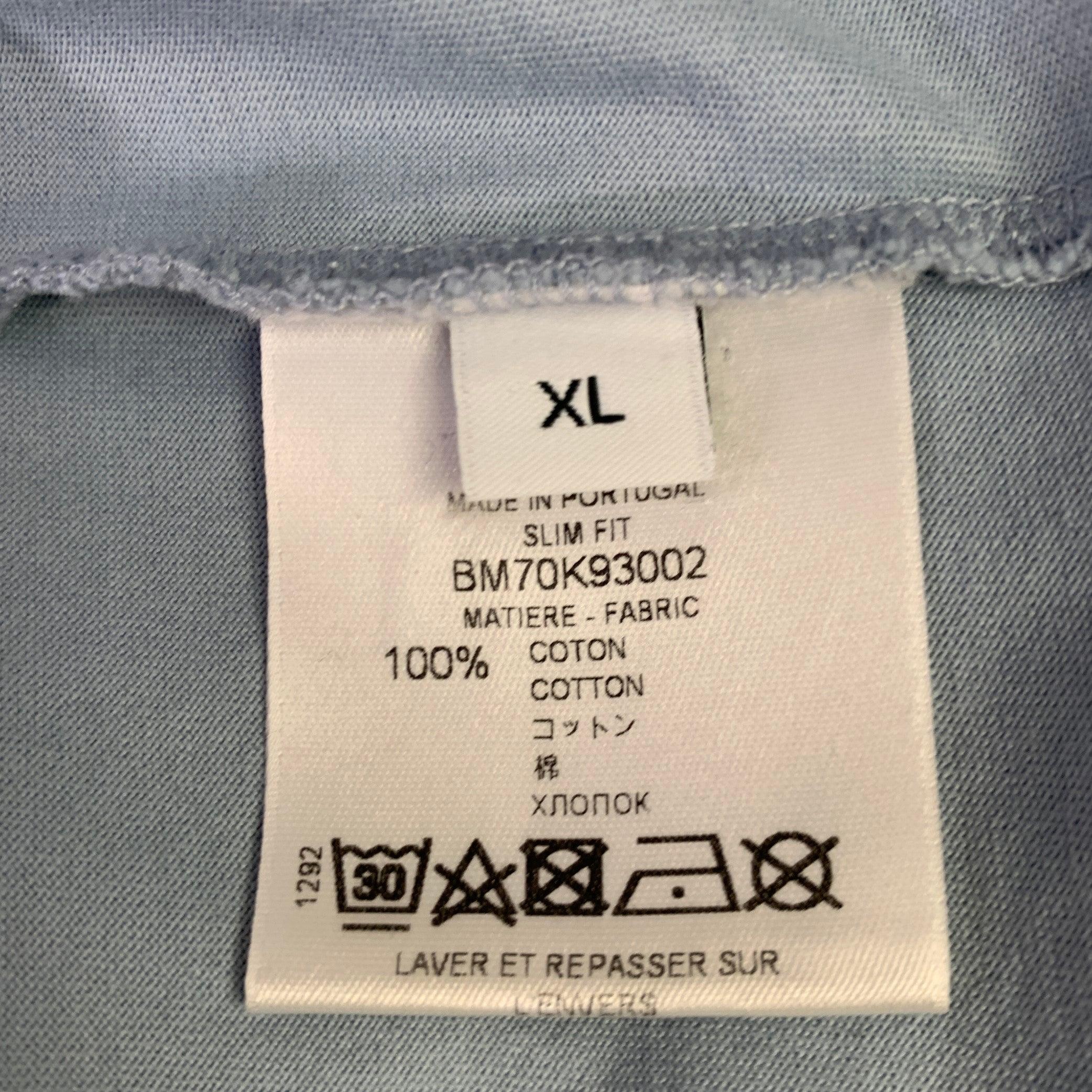 GIVENCHY Size XL Blue Cotton Logo Crew Neck T-shirt 1