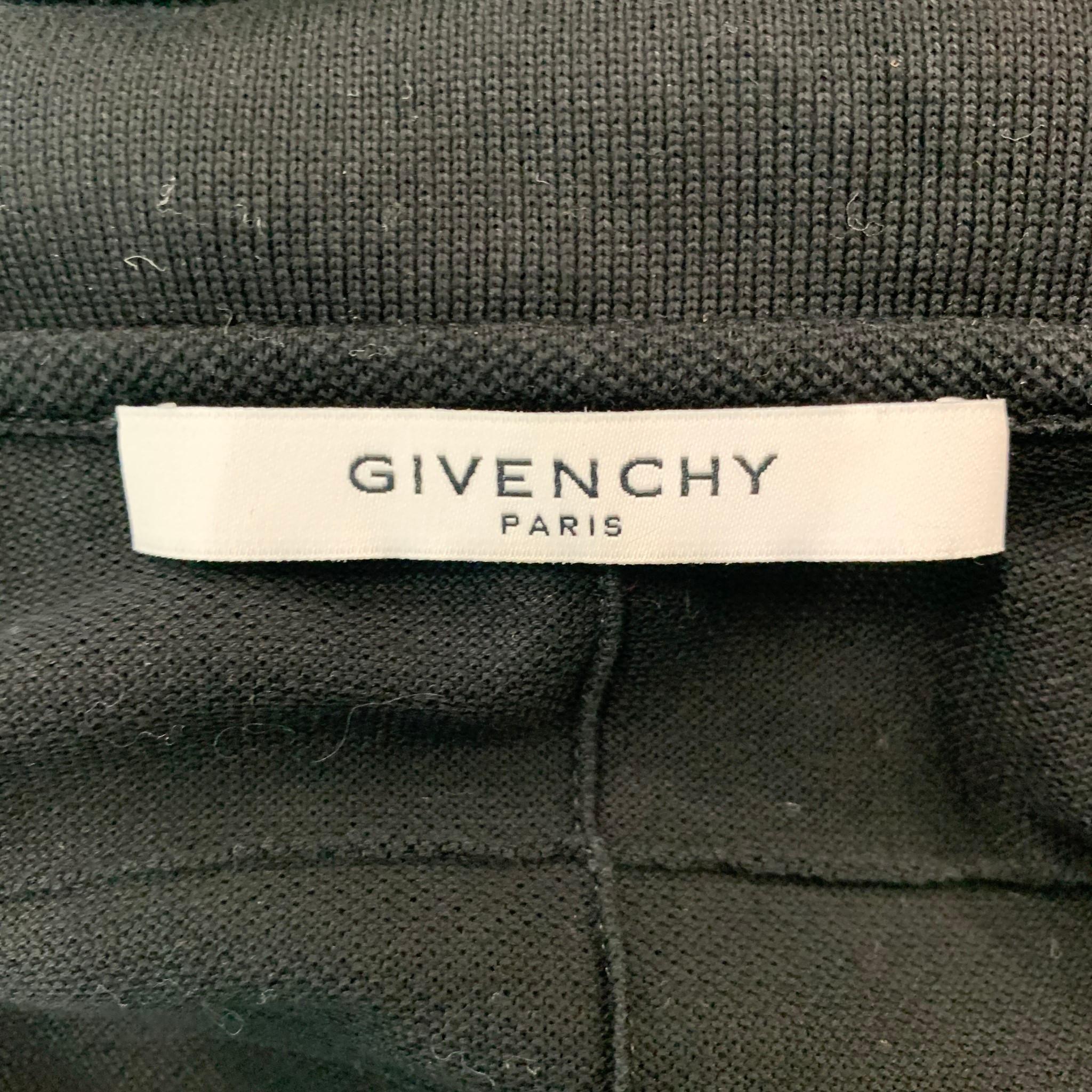 GIVENCHY Size XS Black White Color Block Cotton Short Sleeve Polo 1