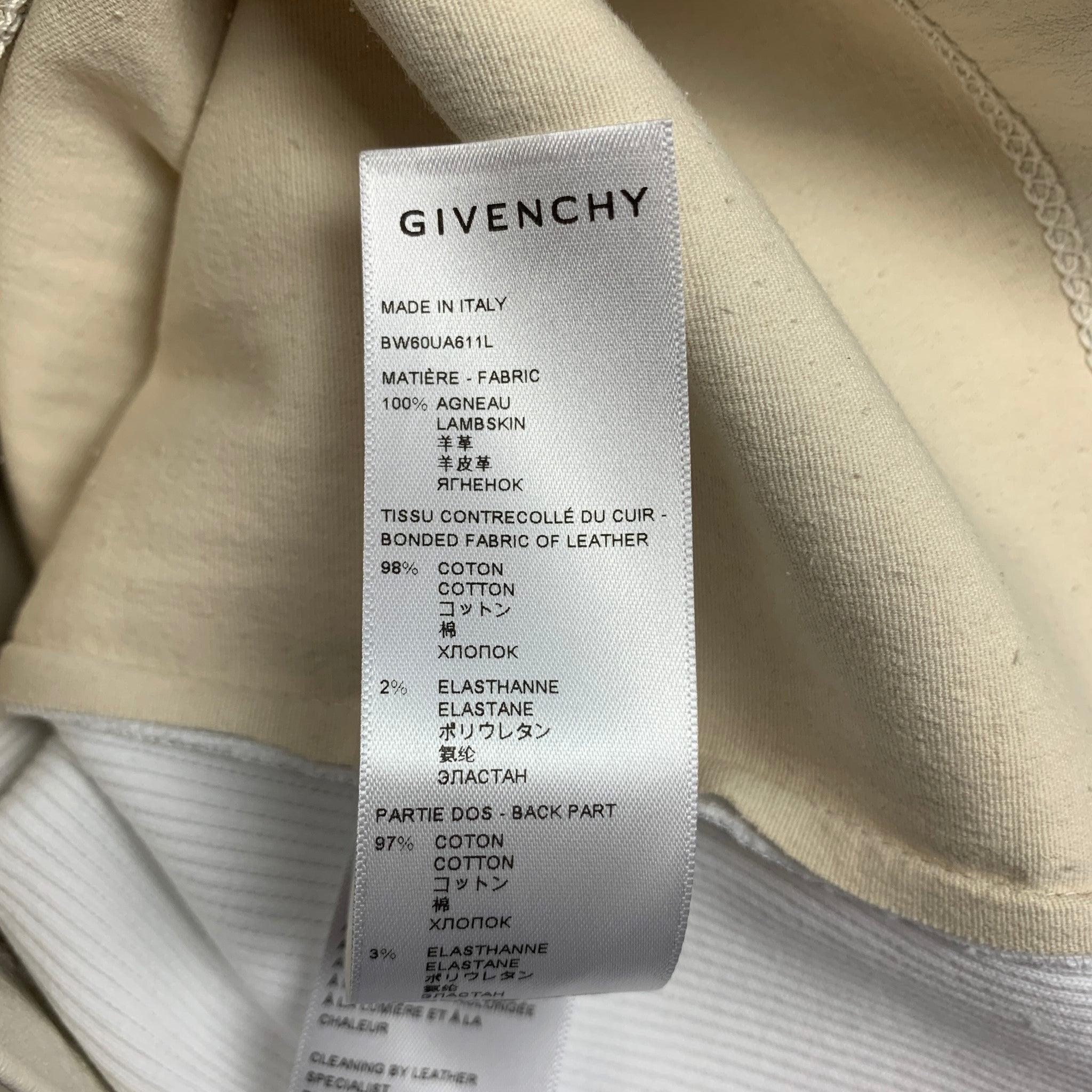 GIVENCHY Size XS Cream Leather Lamb Panel Ribbed Open-Back Sleeveless Top For Sale 2