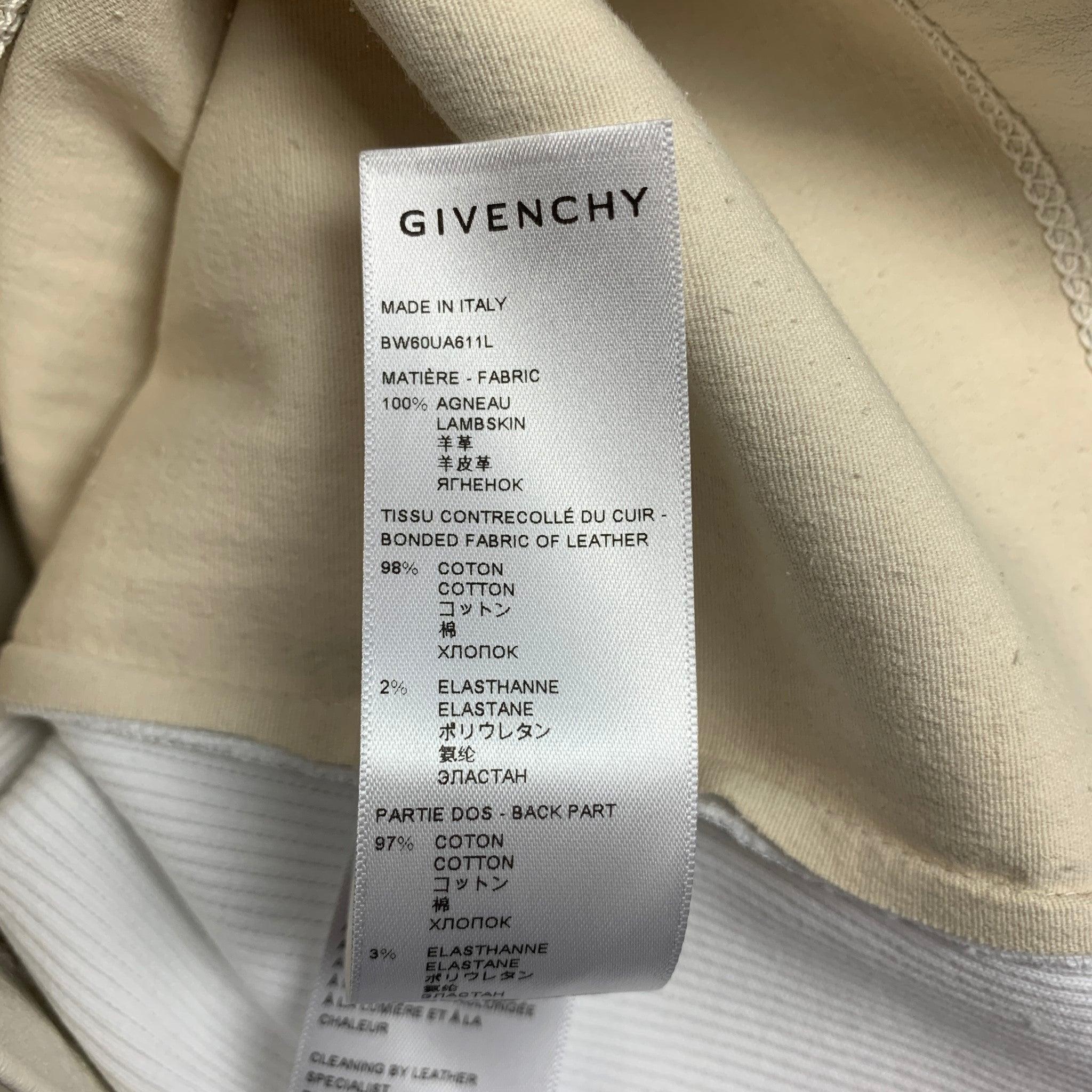 GIVENCHY Taglia XS Crema Pannello in pelle di agnello a coste Top senza maniche aperto sul retro in vendita 1