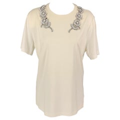 GIVENCHY Size XS White Cotton Applique Crew-Neck T-Shirt