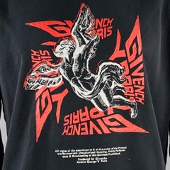GIVENCHY Size XXL Black Angel Graphic Cotton Crew Neck Sweatshirt