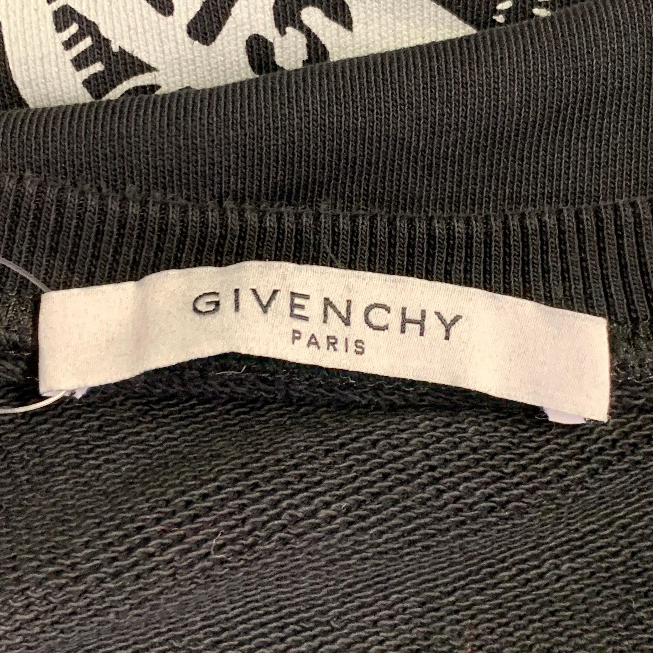 GIVENCHY Size XXL Black Angel Graphic Cotton Crew Neck Sweatshirt For Sale 4