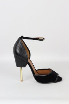 Givenchy Snake Effect Leather And Velvet Sandals Eu 38 Uk 5 Us 8