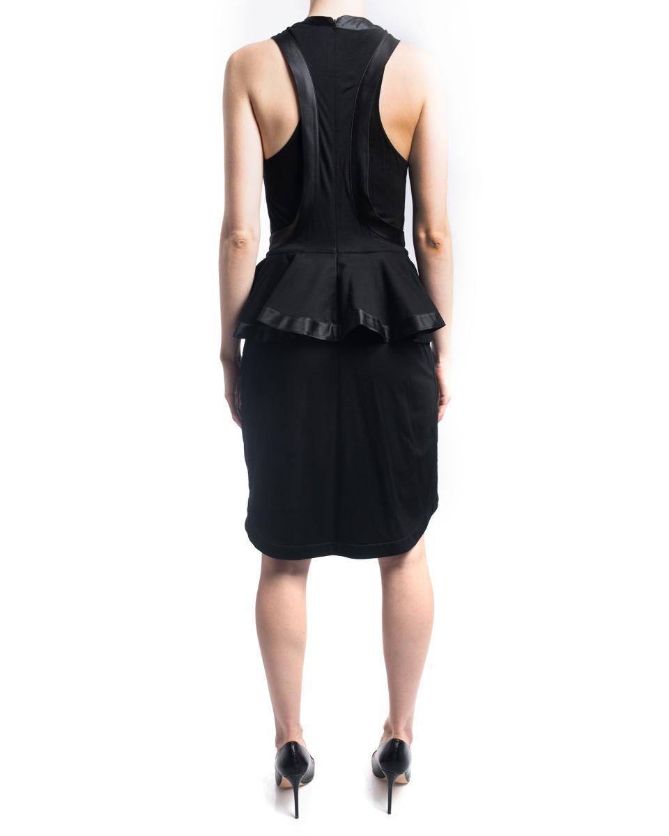 Givenchy Spring 2012 Runway Black Satin Seamed Dress - 8 In Excellent Condition For Sale In Toronto, ON
