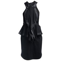 Givenchy Spring 2012 Runway Black Satin Seamed Dress - 8