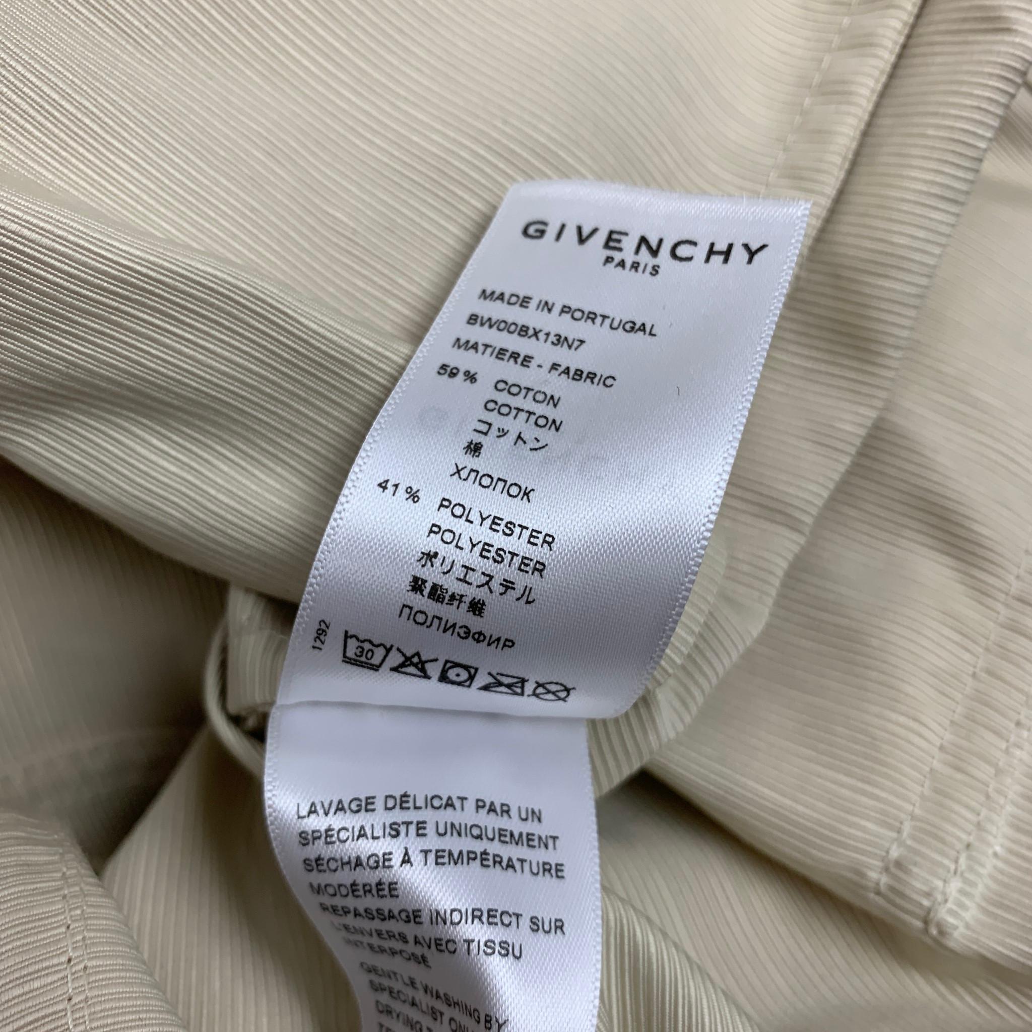 GIVENCHY Spring 2021 Size 4 Beige Cotton / Polyester Zip Detail Jacket 1