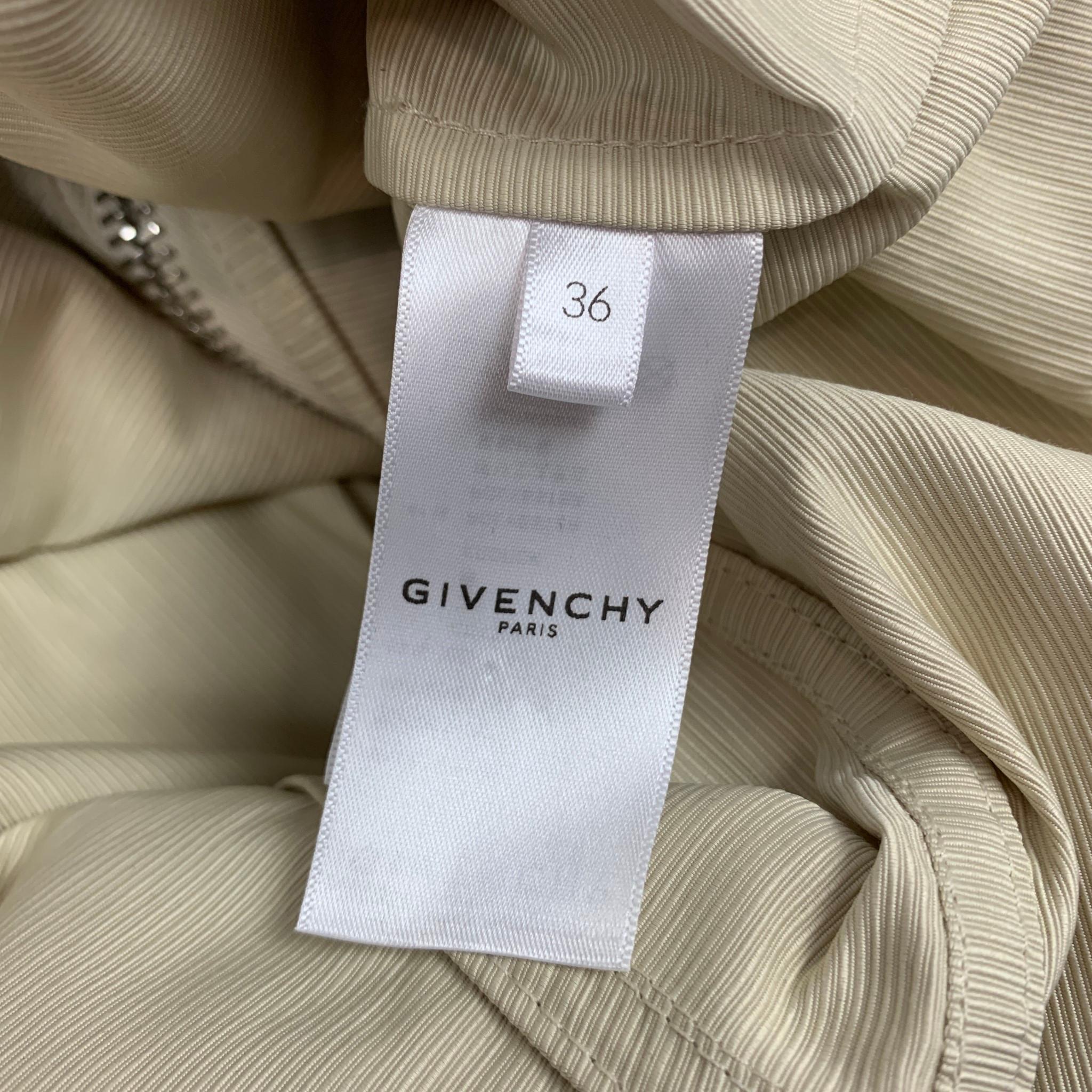 GIVENCHY Spring 2021 Size 4 Beige Cotton / Polyester Zip Detail Jacket 2