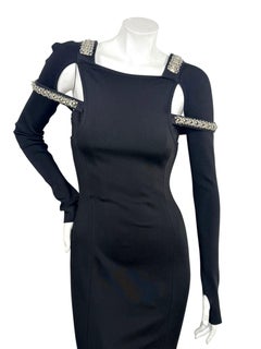 Givenchy Spring/Summer 2022 Embellished Black Trumpet Cut-Out Maxi Dress XS