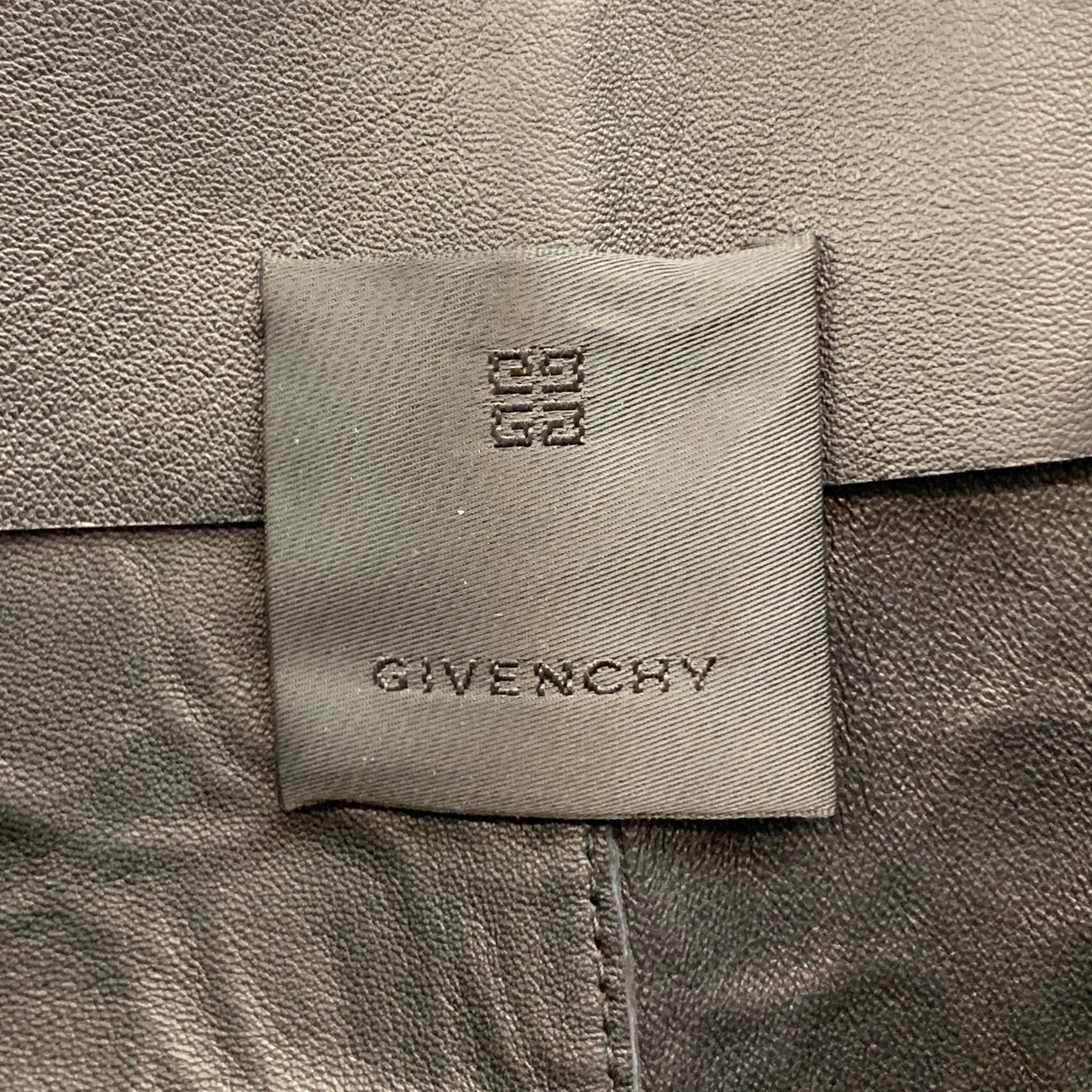 GIVENCHY SS 2021 Size 4 Brown Crocodile Effect Vintage Leather Mini Skirt In Excellent Condition In San Francisco, CA