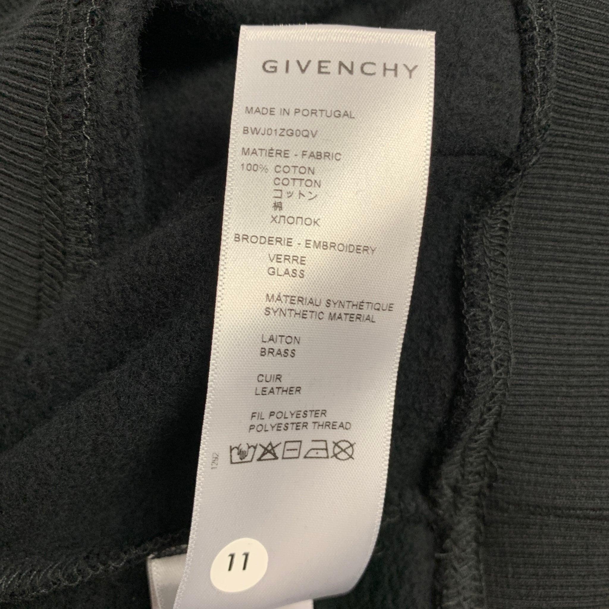 GIVENCHY SS 2021 Size XS Crystal Embellishment Cotton Oversized Hooded Pullover For Sale 3