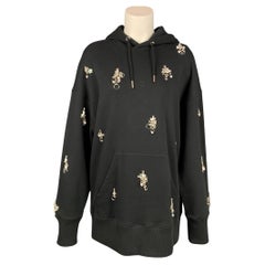 GIVENCHY SS 2021 Size XS Crystal Embellishment Cotton Oversized Hooded Pullover
