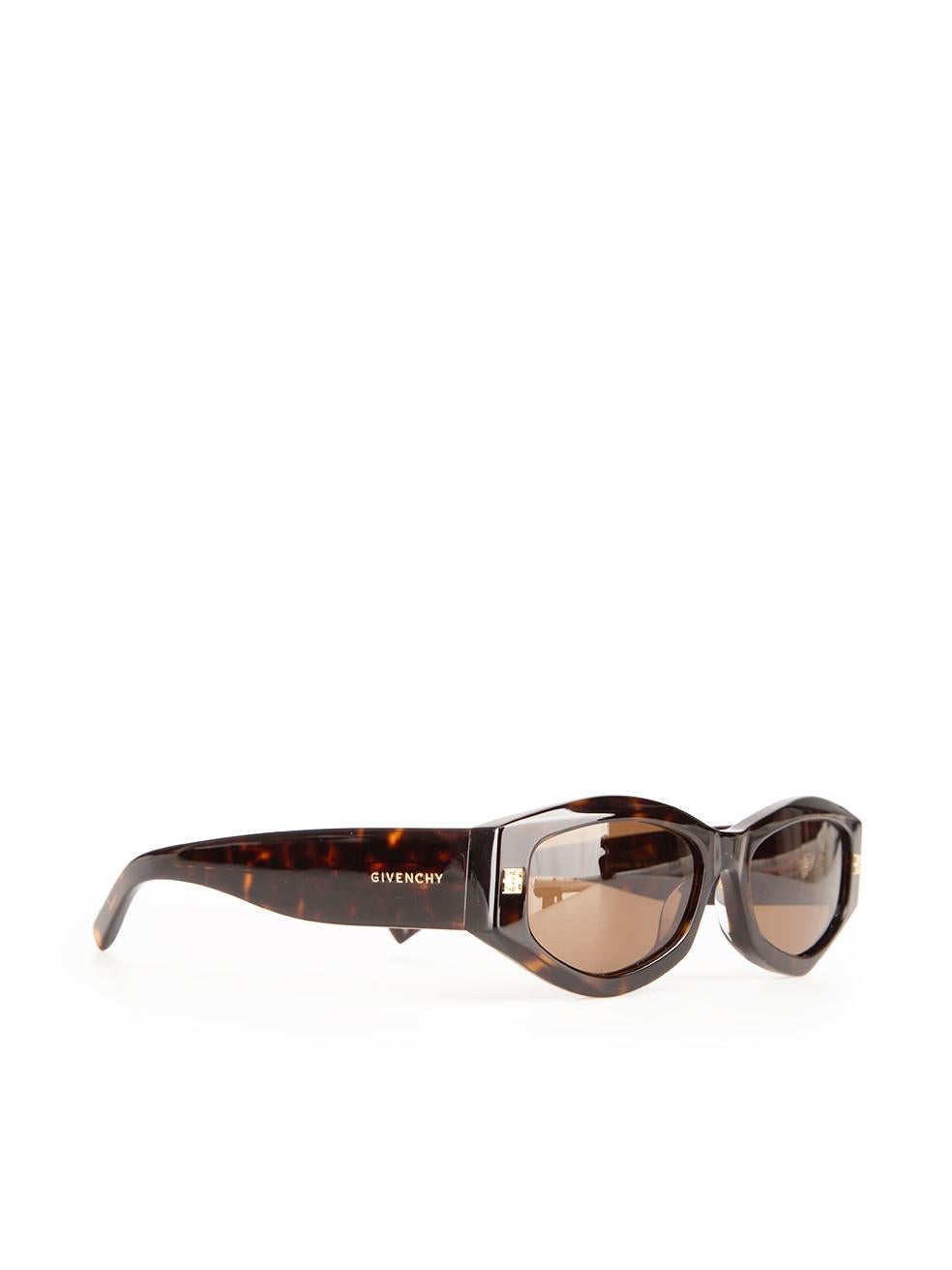 Brown Givenchy SS24 Dark Havana Geometric Sunglasses
