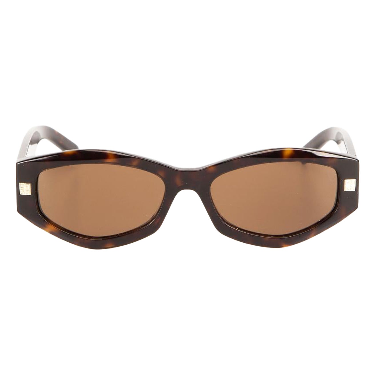 Givenchy SS24 Dark Havana Geometric Sunglasses