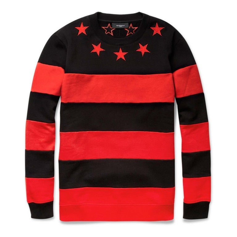 Givenchy Stars And Stripes Red/black Sweatshirt (LARGE) at 1stDibs