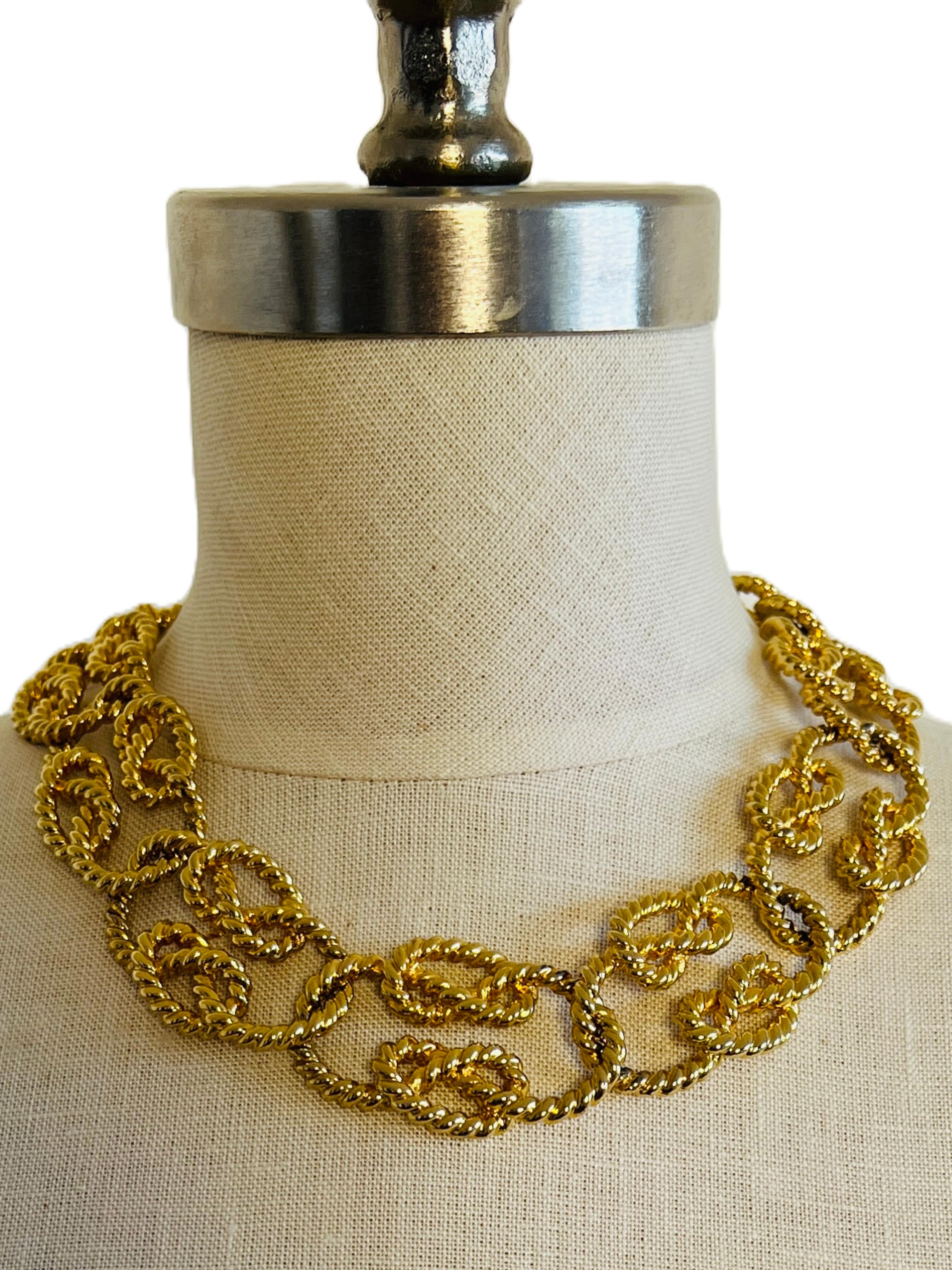 Givenchy Statement Twisted Rope Gold Choker Collar Necklace In Good Condition In Sausalito, CA