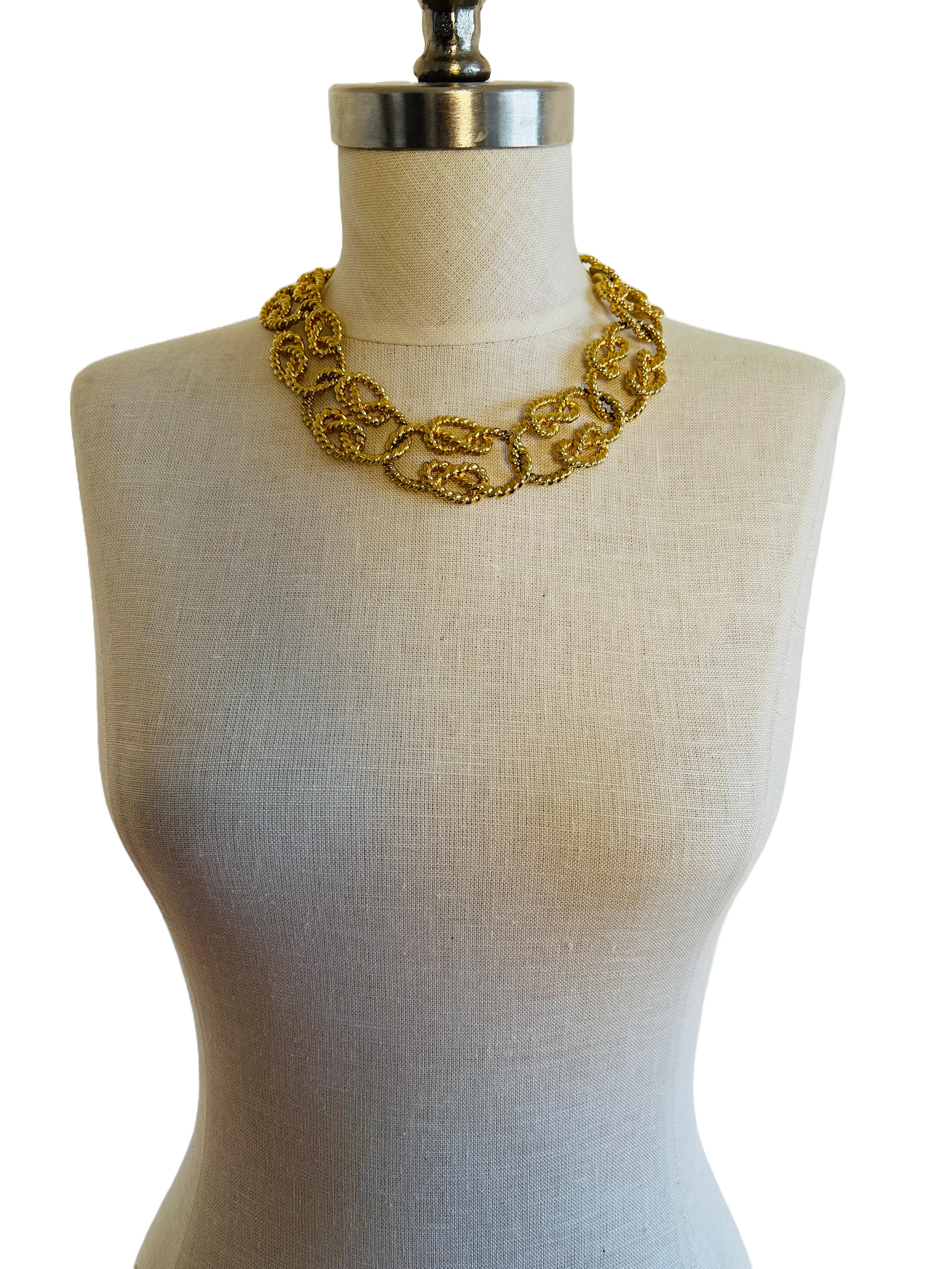 Women's Givenchy Statement Twisted Rope Gold Choker Collar Necklace