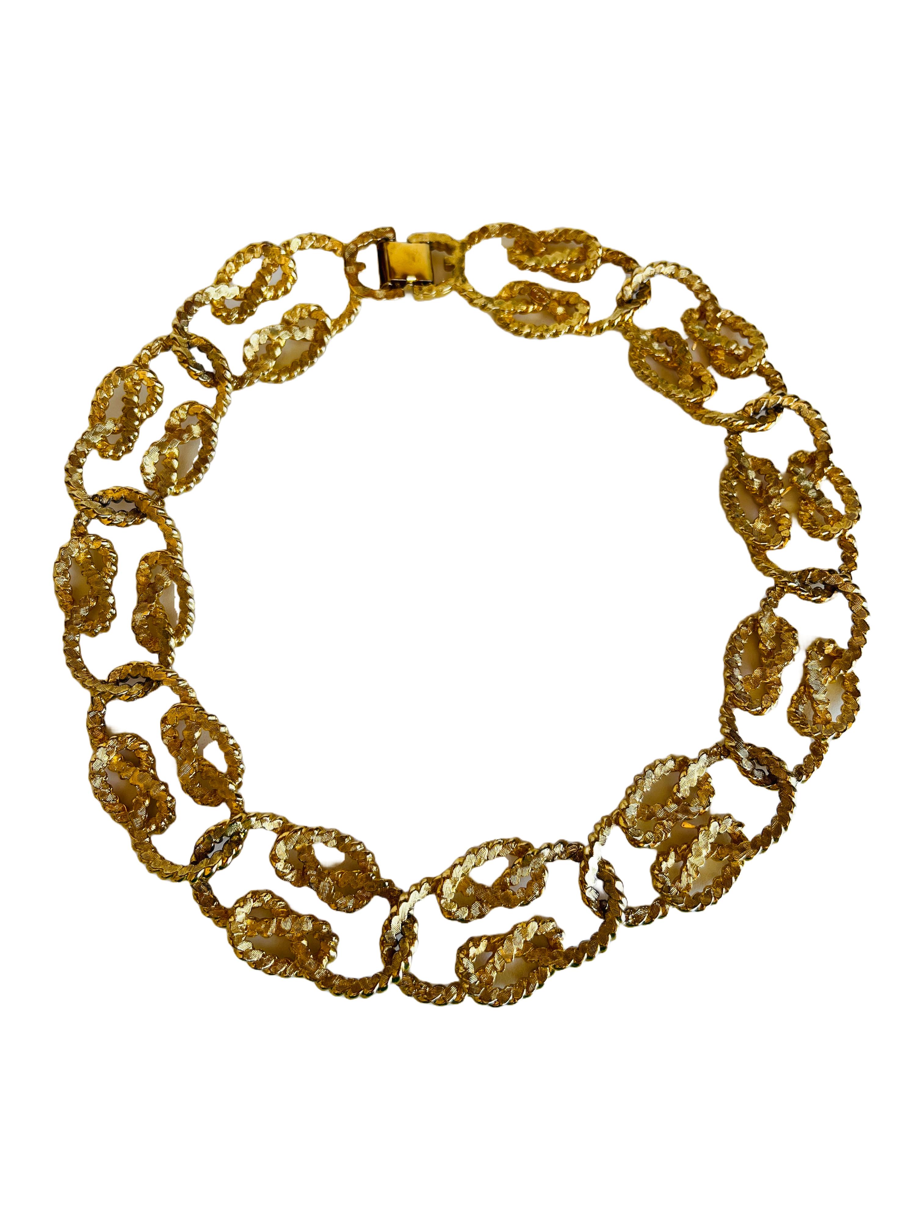 Givenchy Statement Twisted Rope Gold Choker Collar Necklace 3
