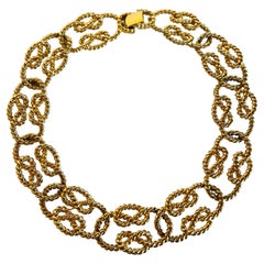 Givenchy Statement Twisted Rope Gold Choker Collar Necklace 