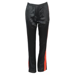 Givenchy Striped Silk Satin Straight Leg Pants Fr 34 Uk 6