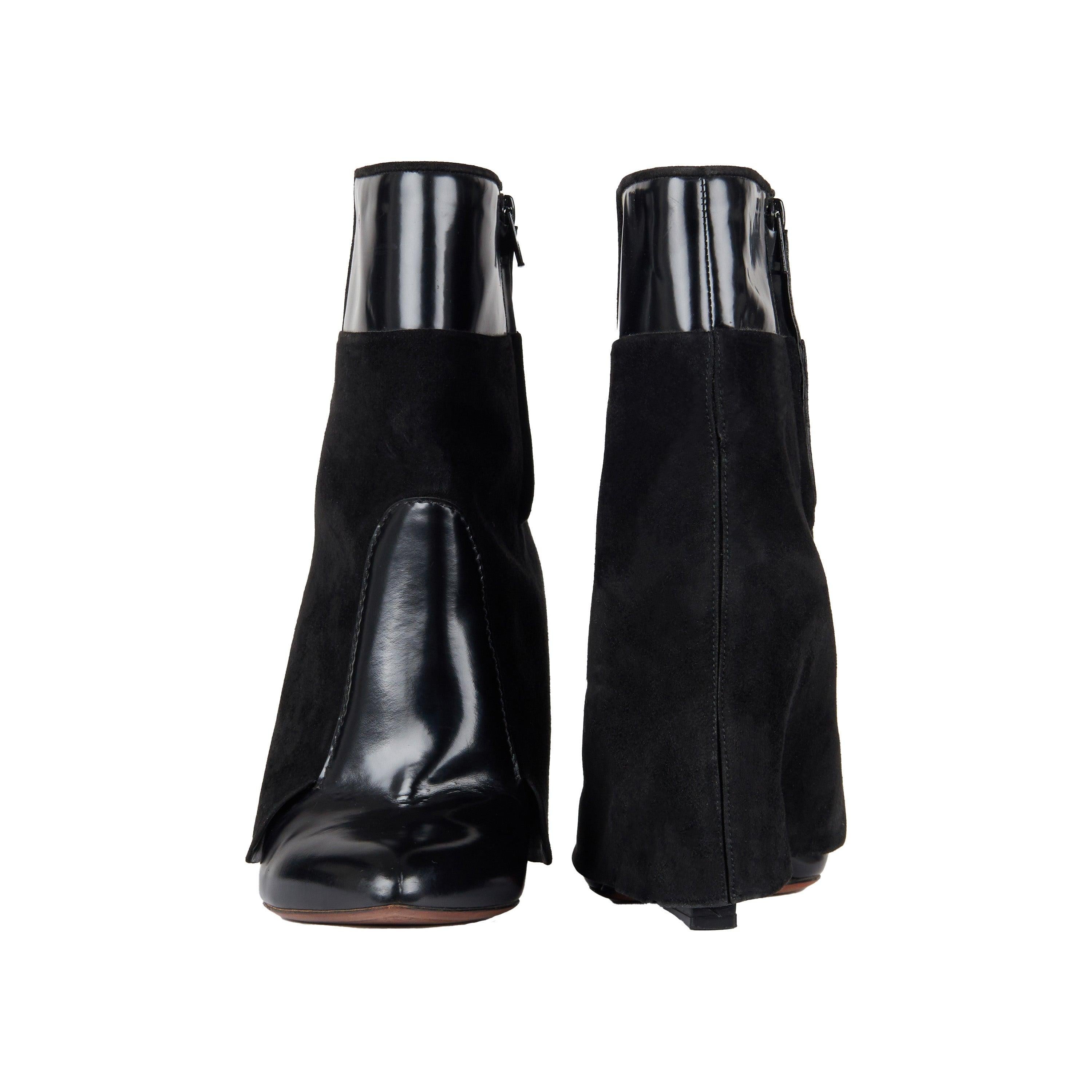 Women's Givenchy Suede and Patent Leather Ankle Boots - '10s For Sale