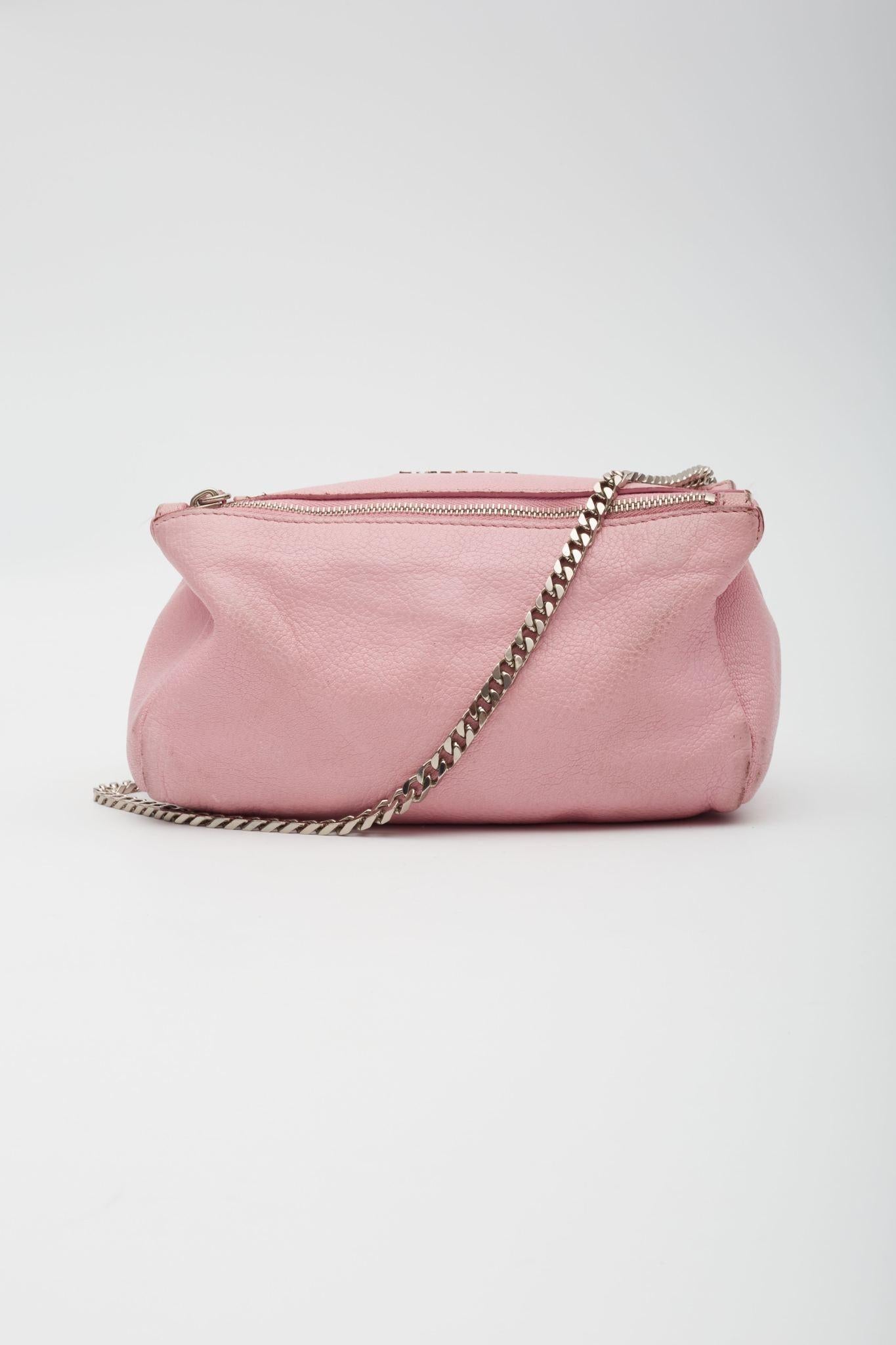 Beige Givenchy Sugar Leather Mini Pandora Shoulder Bag Pink For Sale
