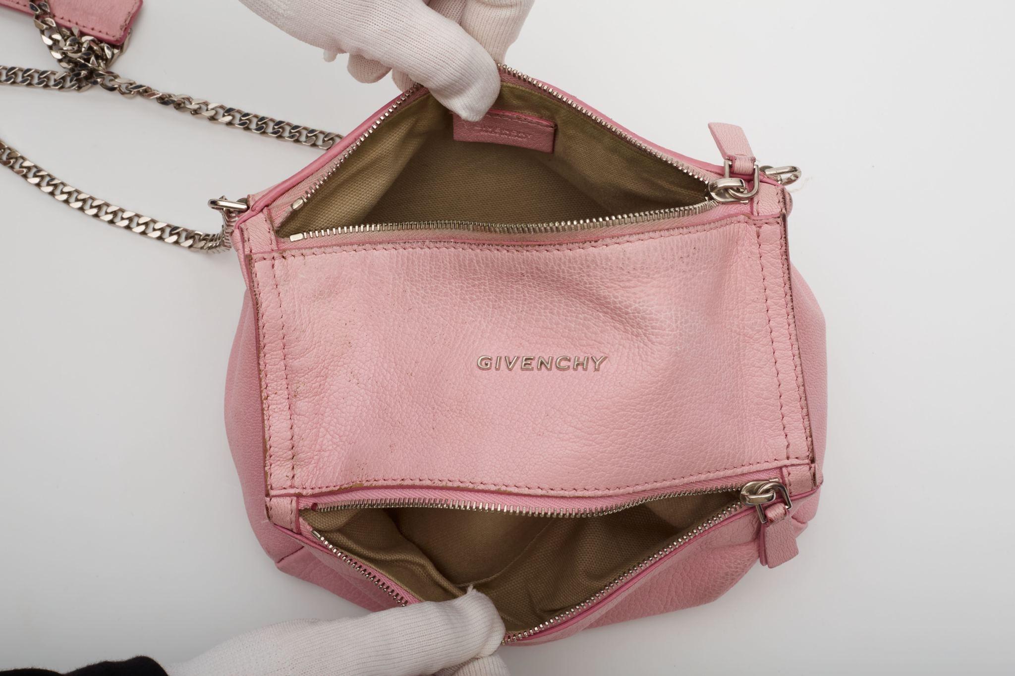 Givenchy Sugar Leather Mini Pandora Shoulder Bag Pink For Sale 4