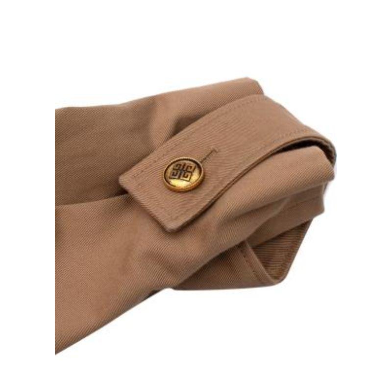 Givenchy Tan Belted Cotton Trench Coat For Sale 2