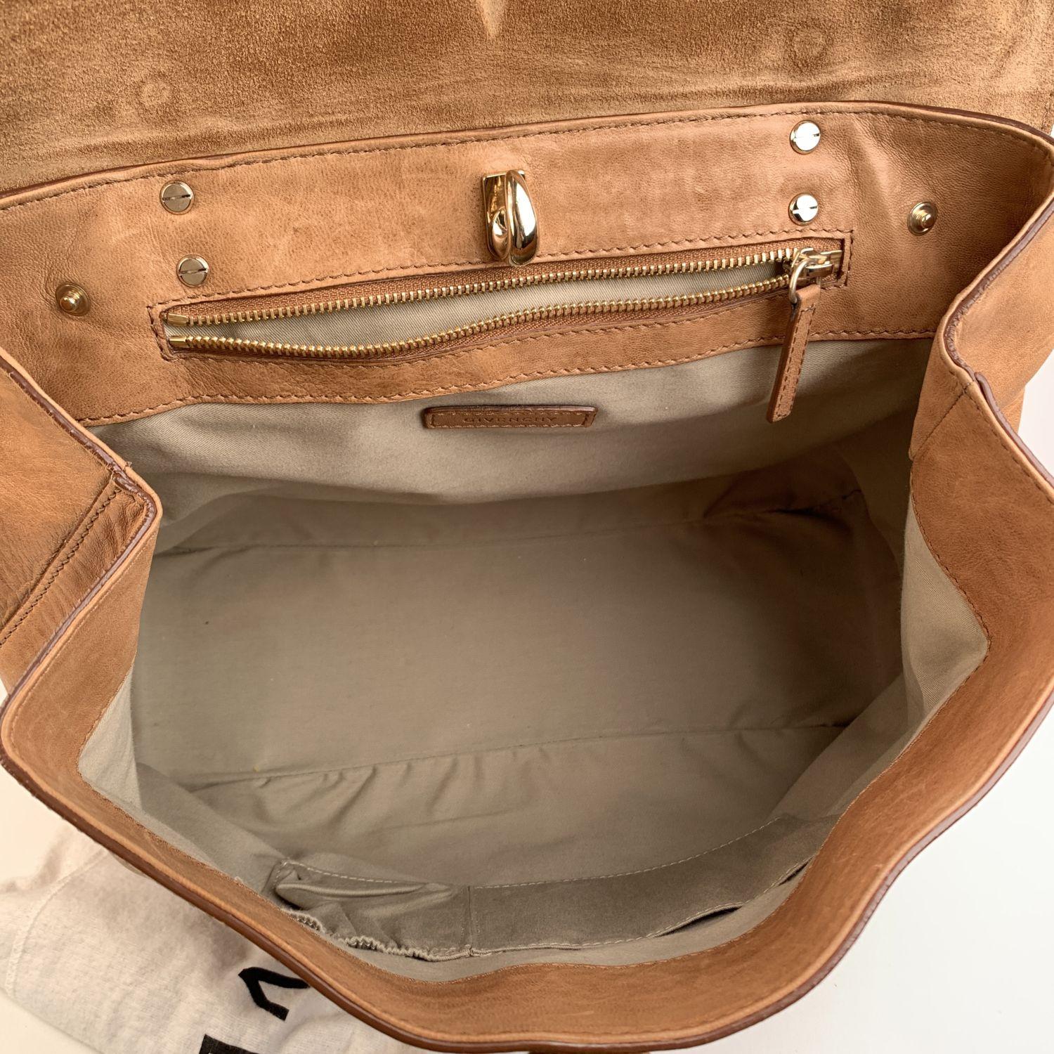 Women's Givenchy Tan Leather Large New Line Flap Tote Shoulder Bag
