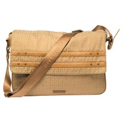Givenchy Tan Signature Fabric and Leather Trim Messenger Bag