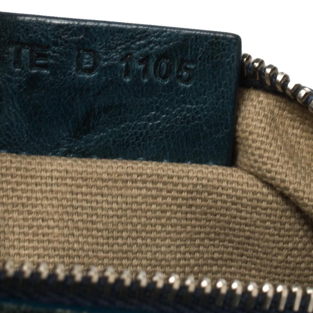 Givenchy Teal Blue Distressed Leather Pandora Clutch 3