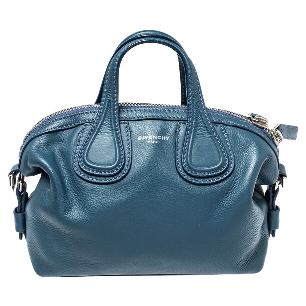 Givenchy Teal Blue Leather Mini Nightingale Bag