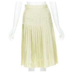 GIVENCHY TISCI 100% silk pastel green pleated knee length skirt IT38 25"