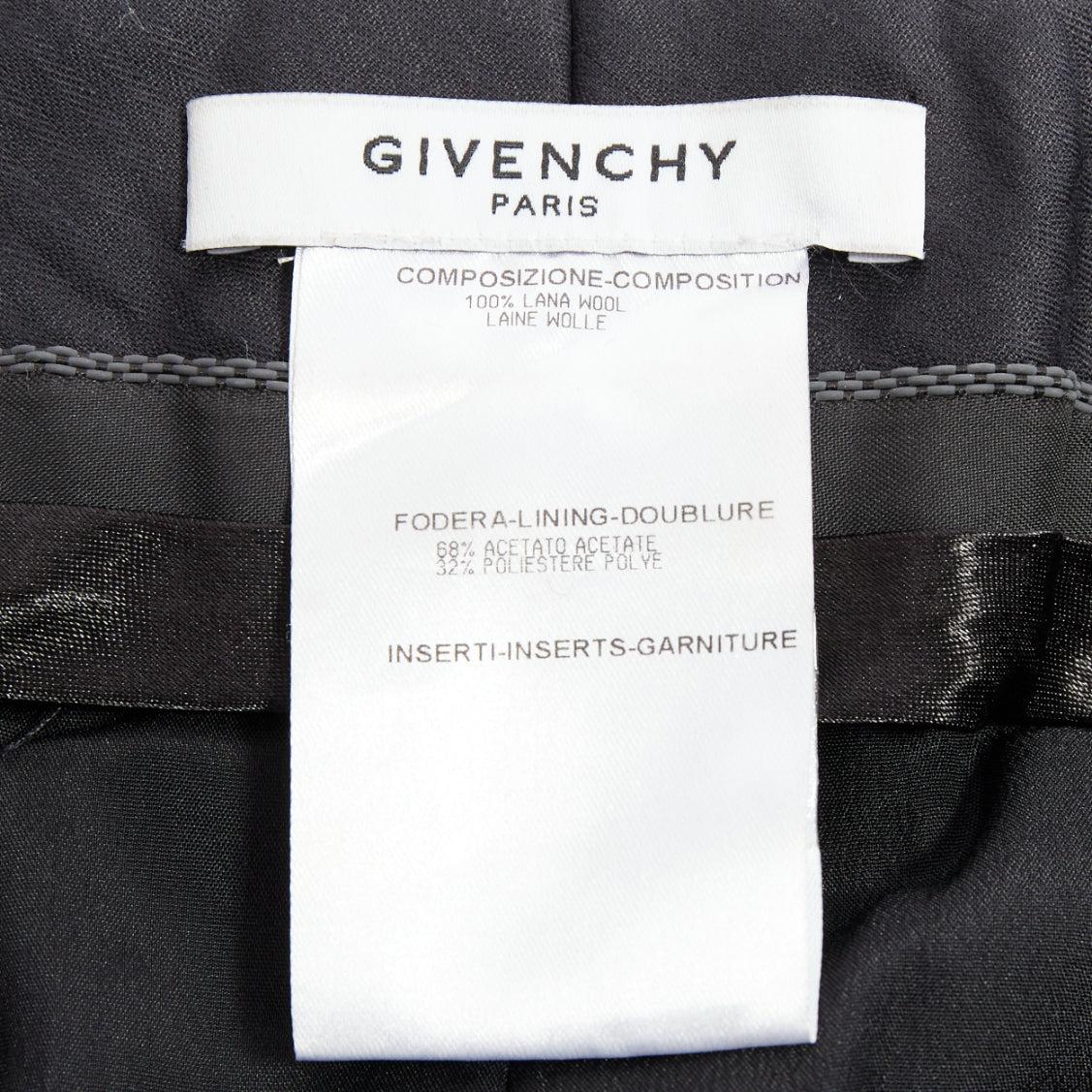 GIVENCHY Tisci 100% wool black red peony floral high rise shorts For Sale 3