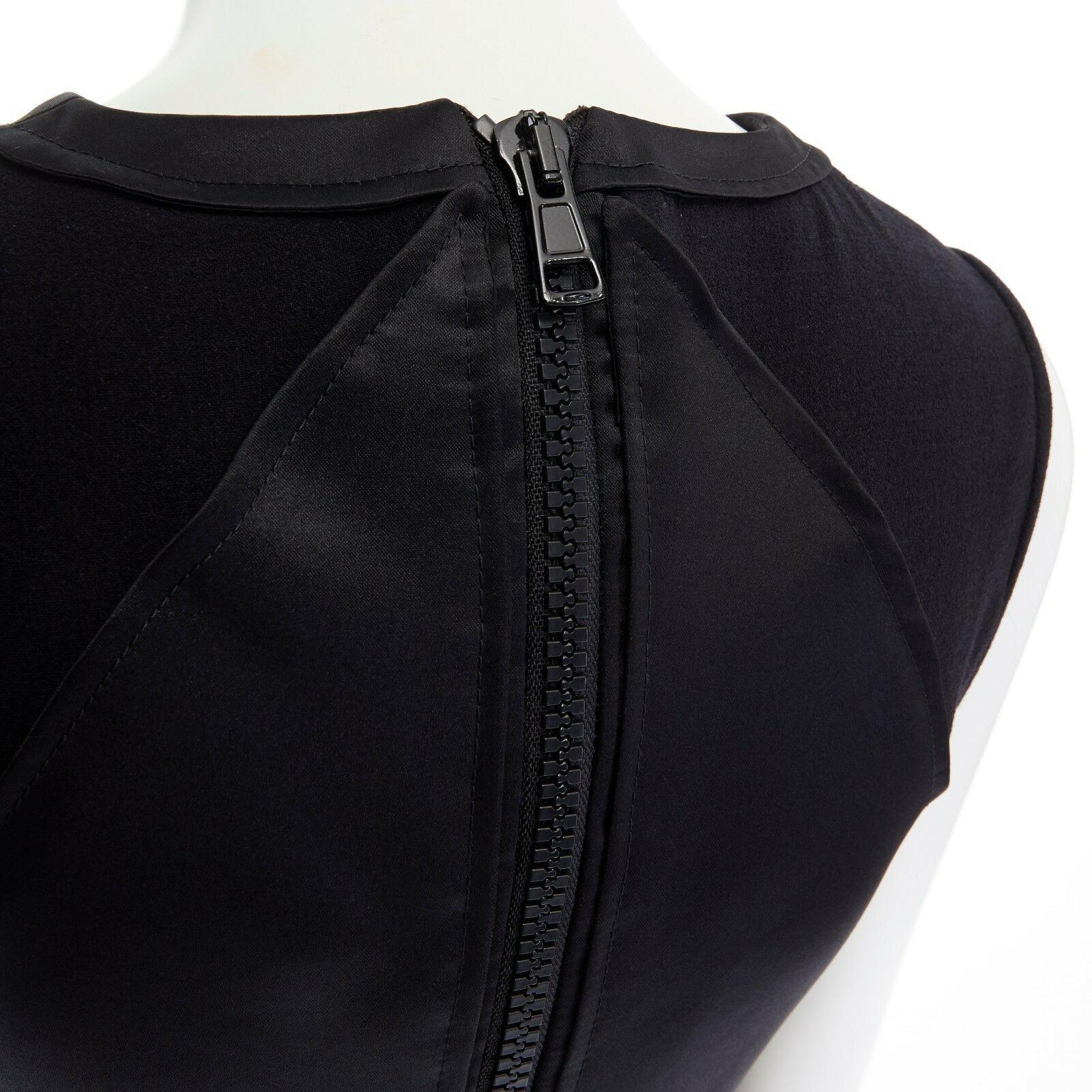 GIVENCHY TISCI 2011 black angular patched sheer skirt layer dress FR38 M 6