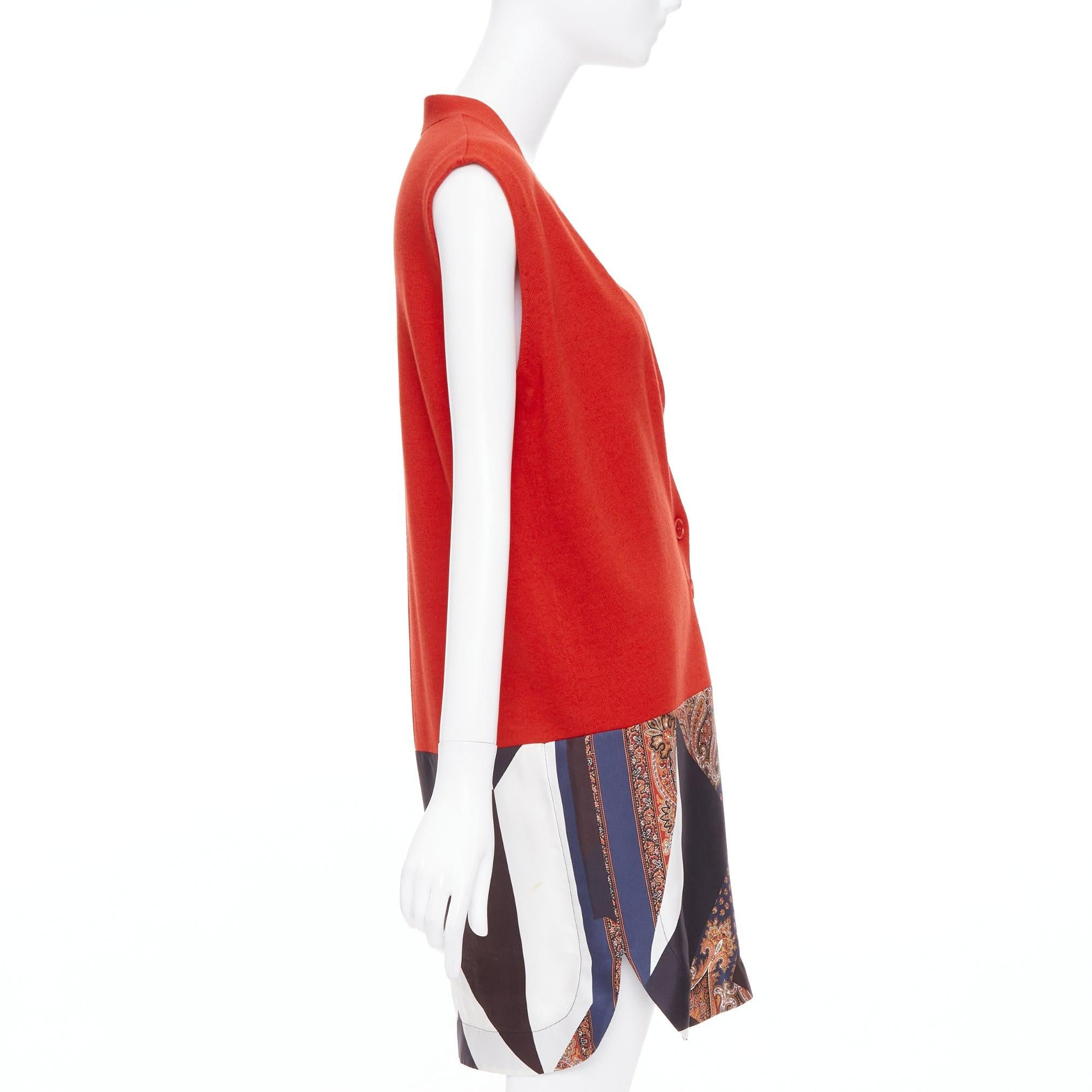 GIVENCHY Tisci 2013 Runway rot schwarz Wolle Baumwolle Seide Paisley Weste Kleid XS im Zustand „Gut“ im Angebot in Hong Kong, NT