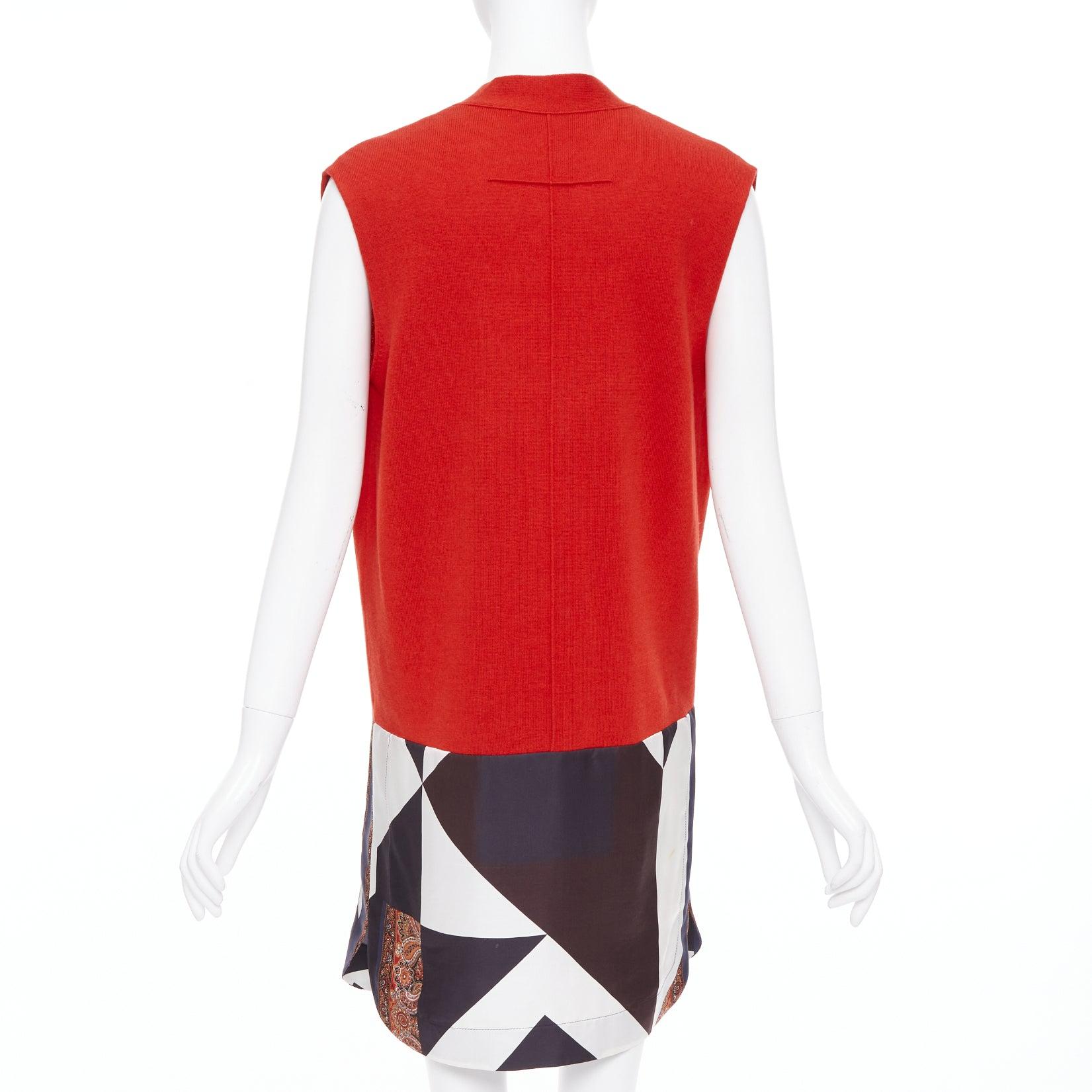GIVENCHY Tisci 2013 Runway rot schwarz Wolle Baumwolle Seide Paisley Weste Kleid XS Damen im Angebot
