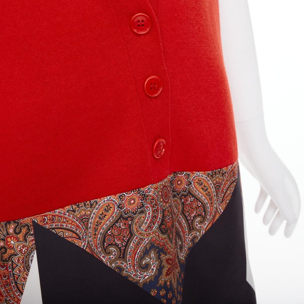 GIVENCHY Tisci 2013 Runway rot schwarz Wolle Baumwolle Seide Paisley Weste Kleid XS im Angebot 3