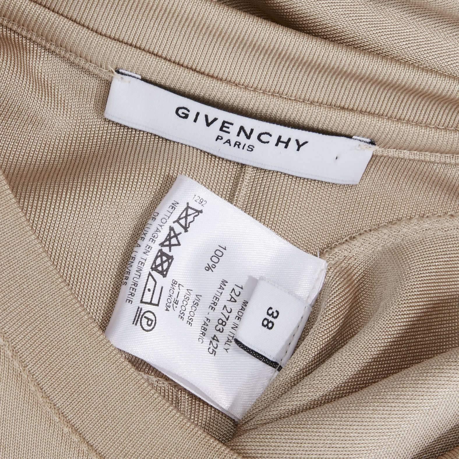 GIVENCHY TISCI beige nude viscose loose tshirt maxi skirt design dress gown FR38 5
