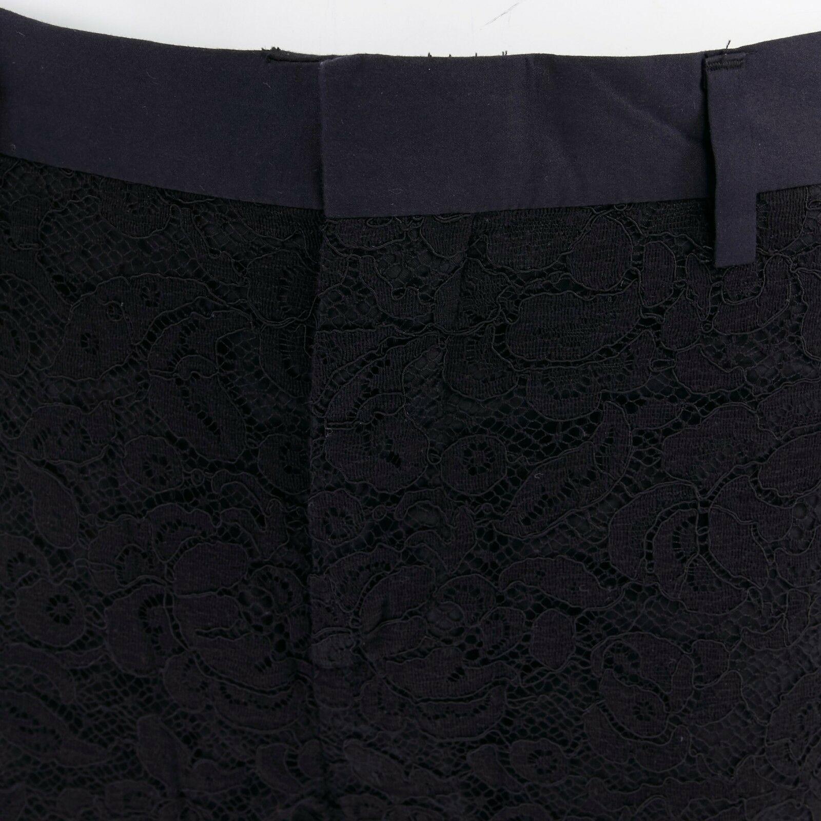 GIVENCHY TISCI black floral lace faux pocket trim shorts lined tux pants FR36 S 1