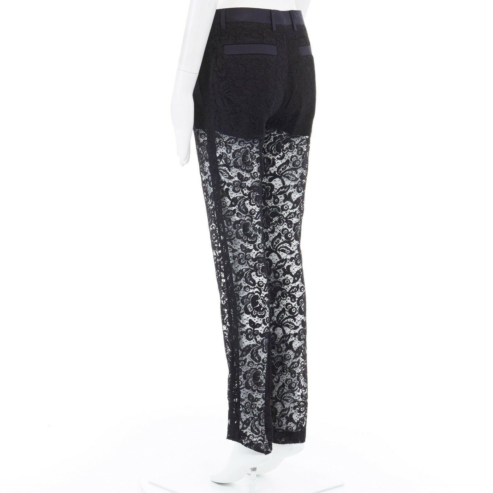 GIVENCHY TISCI black floral lace faux pocket trim shorts lined tux pants FR36 S 2