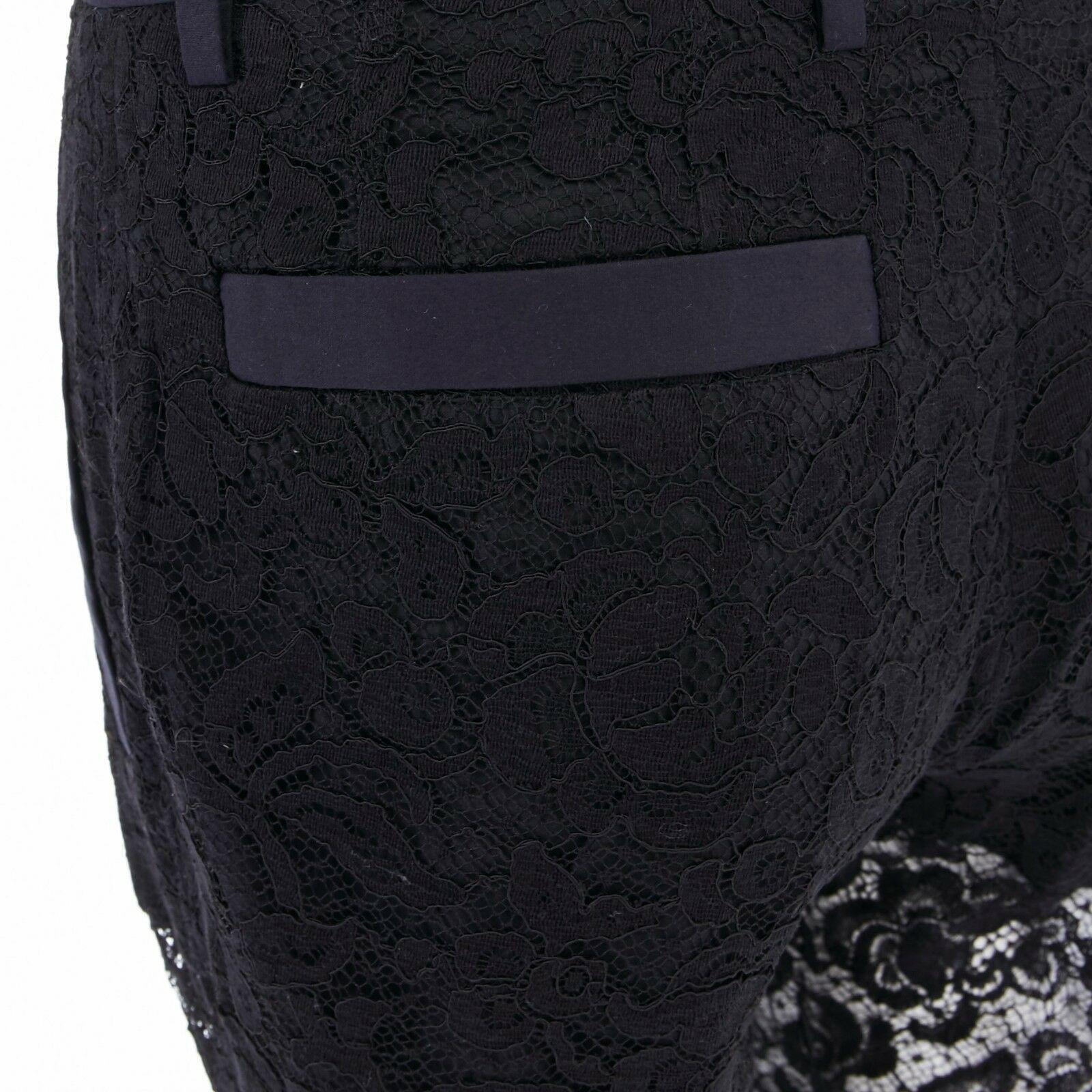 GIVENCHY TISCI black floral lace faux pocket trim shorts lined tux pants FR36 S 3