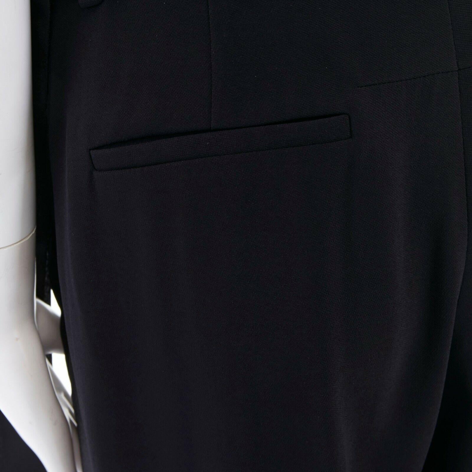 GIVENCHY TISCI black open back floral lace trimmed apron front jumpsuit FR36 S 5