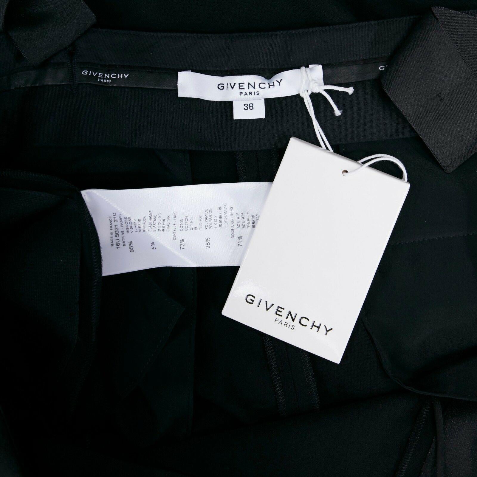 GIVENCHY TISCI black open back floral lace trimmed apron front jumpsuit FR36 S 6