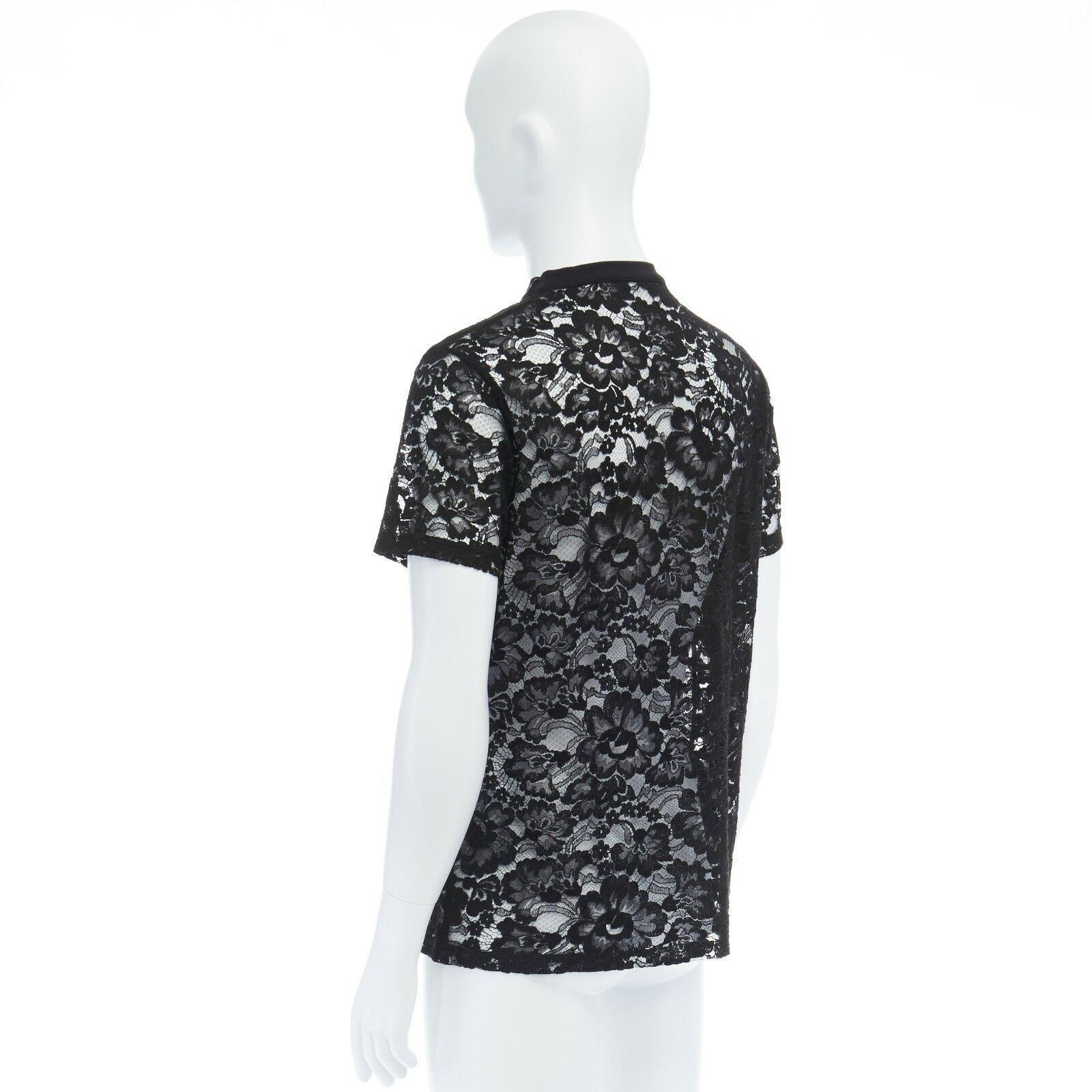 GIVENCHY TISCI black sheer lace Pervert 17 patched football jersey top IT38 M In Excellent Condition In Hong Kong, NT