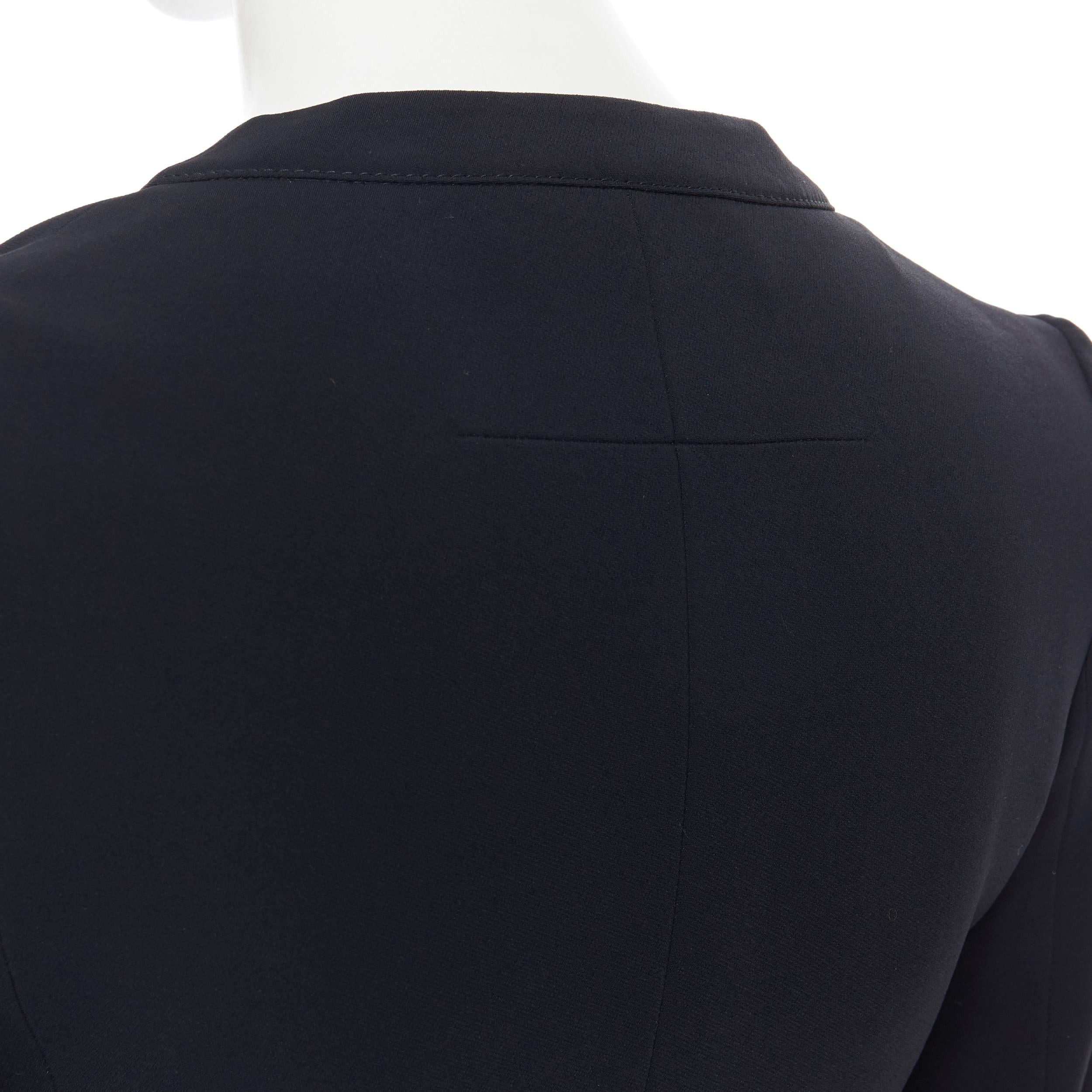 GIVENCHY TISCI black viscose petal ruffle front peplum zip blazer jacket FR34 2